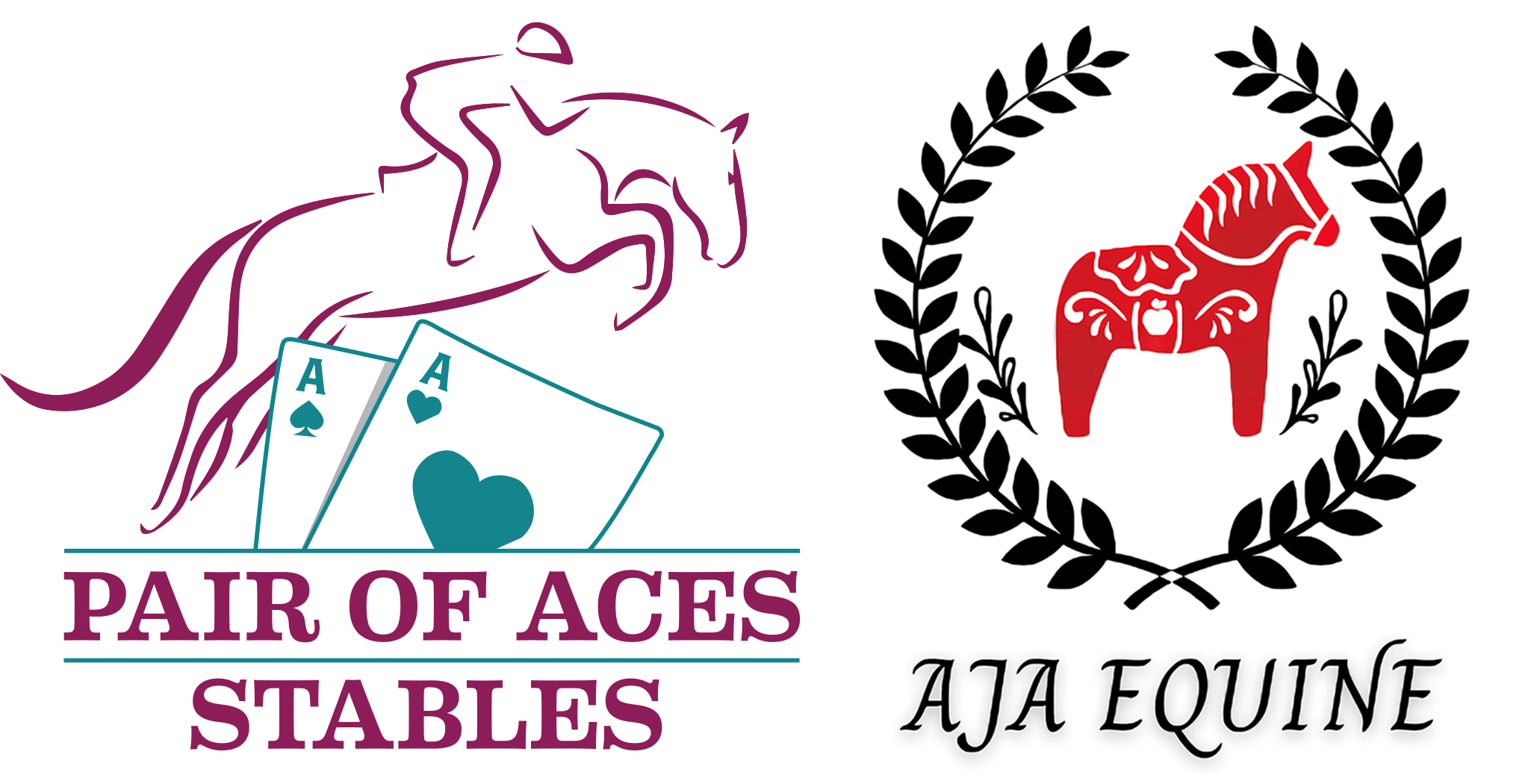 Pair of Aces and AJA Equine logos